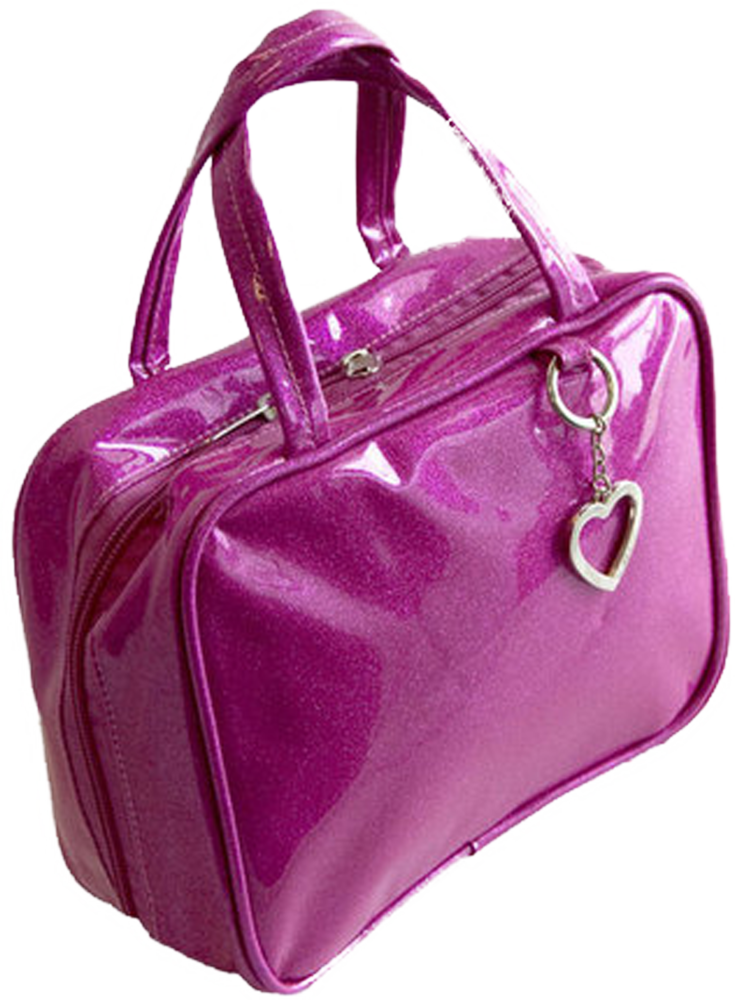 Meg Pink Glitter Tote With Heart Charm (735x1000), Png Download