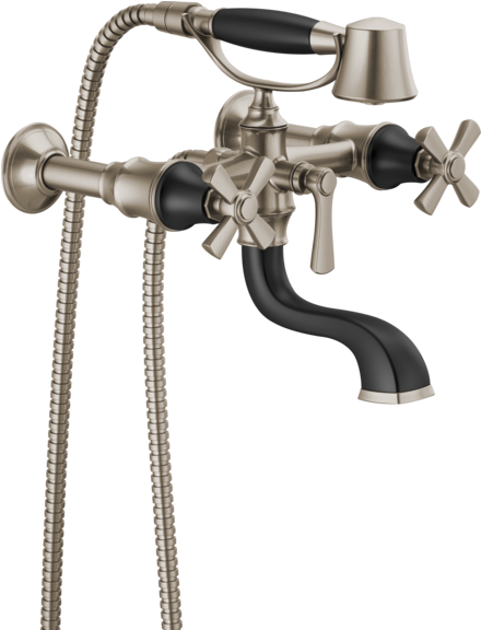 Brizo Rook Wall Mounted Two-handle Tub Filler Trim (600x600), Png Download