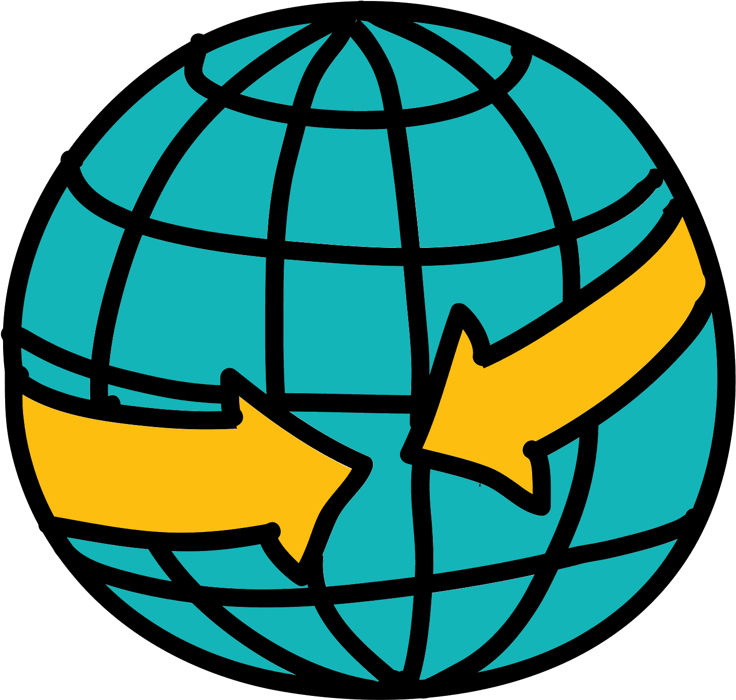 Globo De Setas De Reunião Icon (1600x1600), Png Download