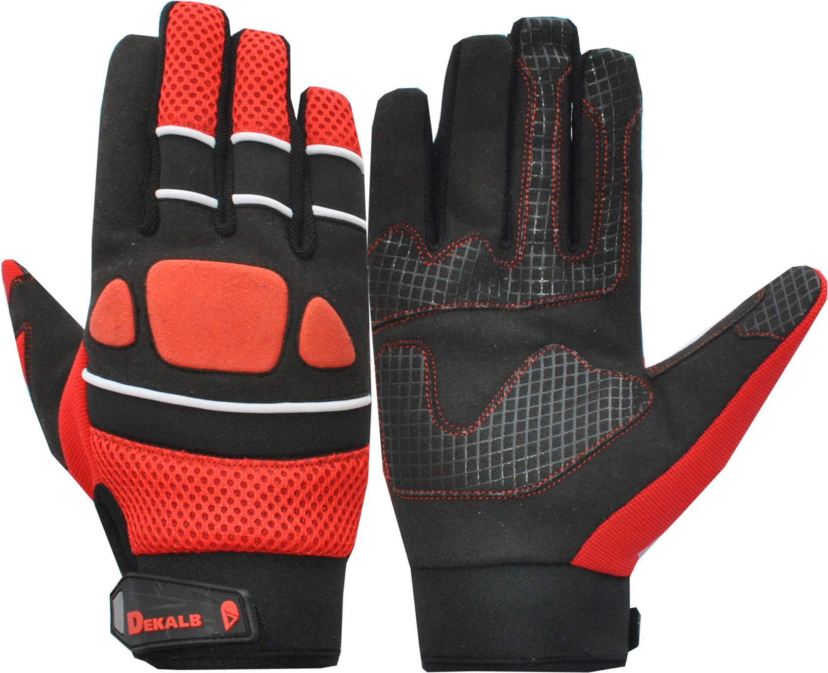 Mechanic Glove Synthetic Leather Four Way Air Mesh (1800x1800), Png Download