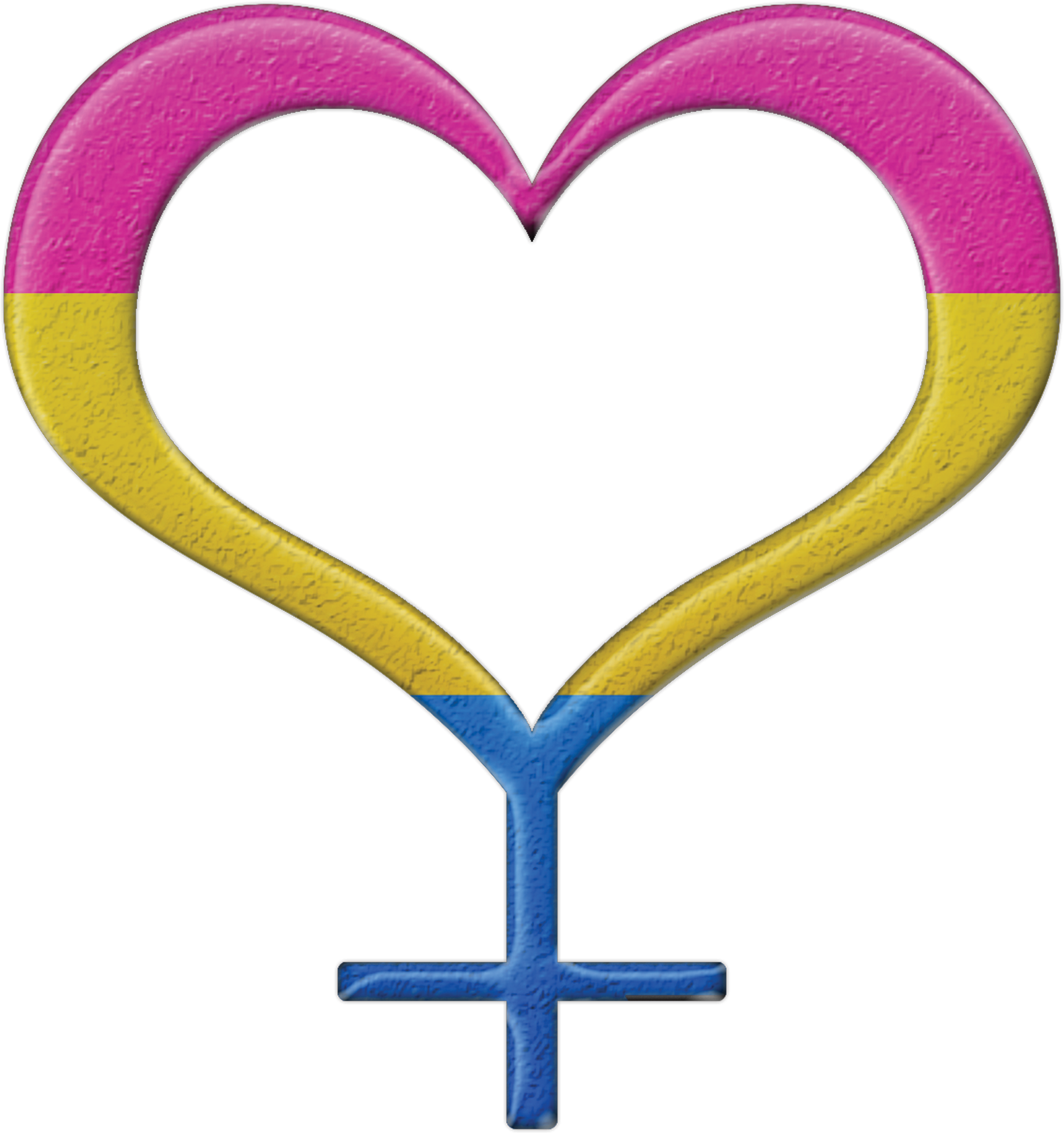 Pansexual Pride Heart Shaped Female Gender Symbol In (1580x1682), Png Download