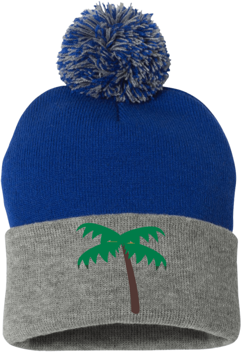Palm Tree Emoji Sp15 Sportsman Pom Pom Knit Cap (1155x1155), Png Download