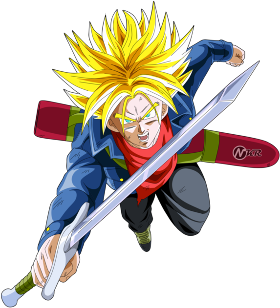 Future Trunks Vs Majin Vegeta (585x640), Png Download