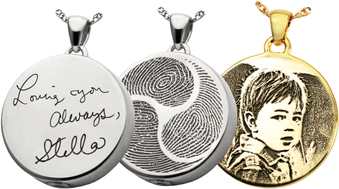 Classic Round Charm Personalized With Handwriting, (700x544), Png Download