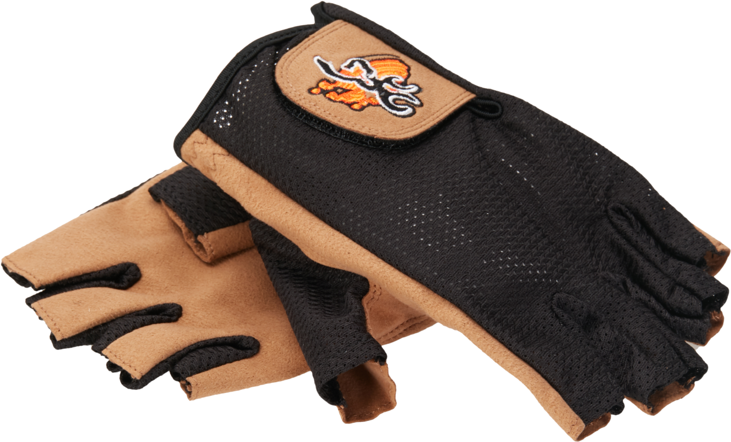 Mittens Fingerless, Mesh Back, Beige Black (1500x925), Png Download
