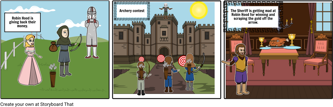 Robin Hood Wins The Sheriffs Golden Arrow (1164x385), Png Download