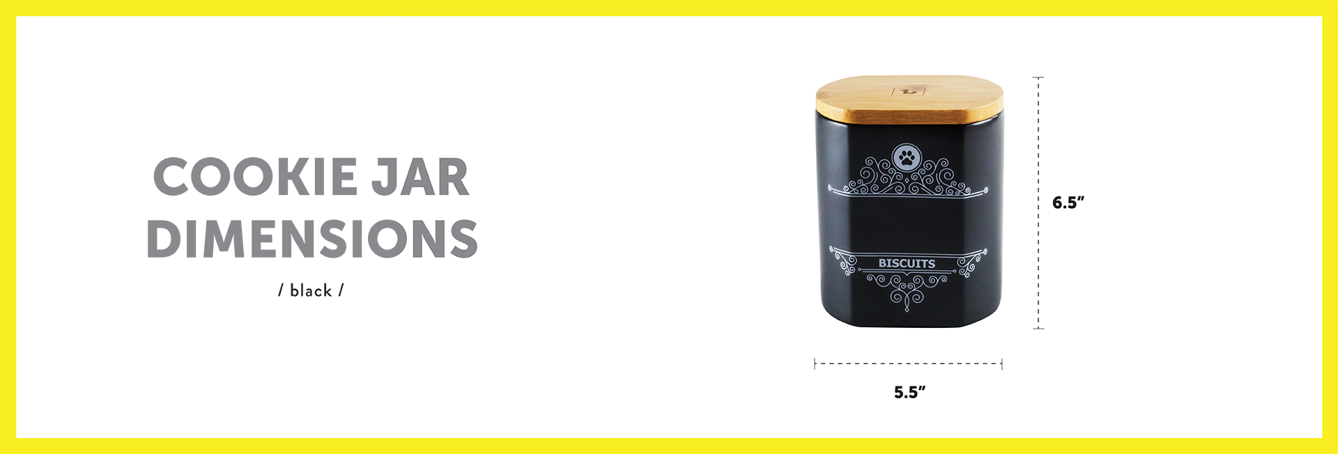 Dimensions Cookie Jar Black For Dogs English (1920x652), Png Download
