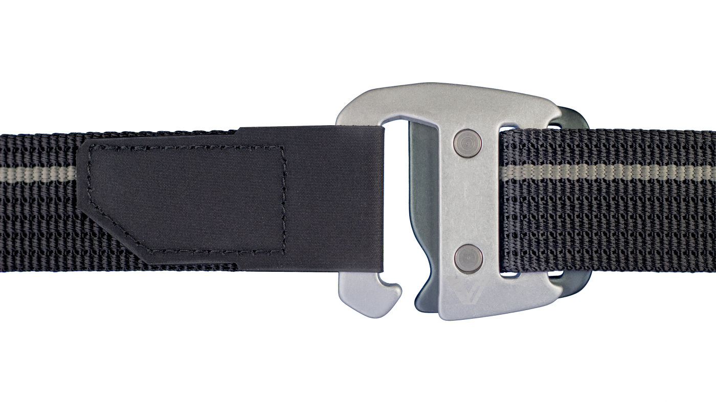 Webbing Belt Silver Slate Buckle (1400x787), Png Download