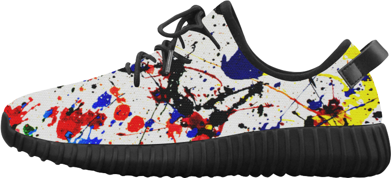 Blue , Black, Red, Yellow Paint Splatter Women's Shoes (1000x1000), Png Download