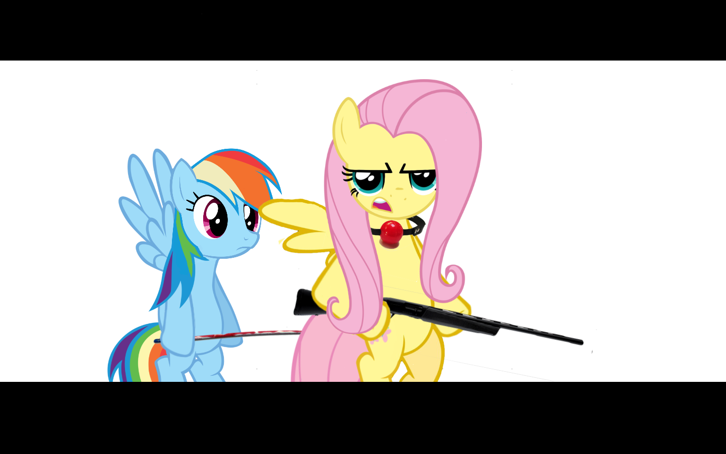 Ballgag, Fluttershy, Gag, Gun, Katana, Pulp Fiction, (1440x900), Png Download