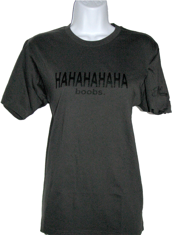 Grey Hahaha Boobs Shirt (600x800), Png Download