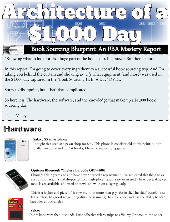 Blueprint For A $1,000 Book Sourcing Day Fba Resources (791x1024), Png Download