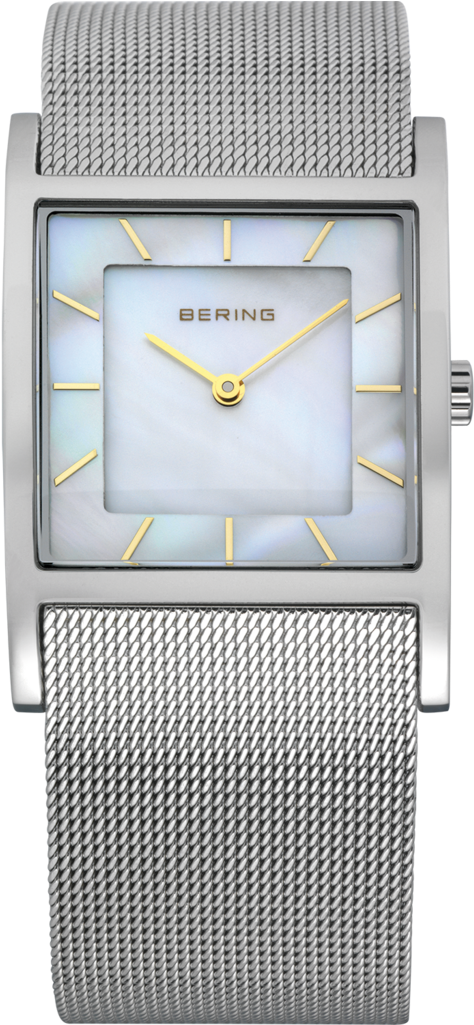 Bering Ladies Square Mother Of Pearl & Stainless Steel (1024x1024), Png Download