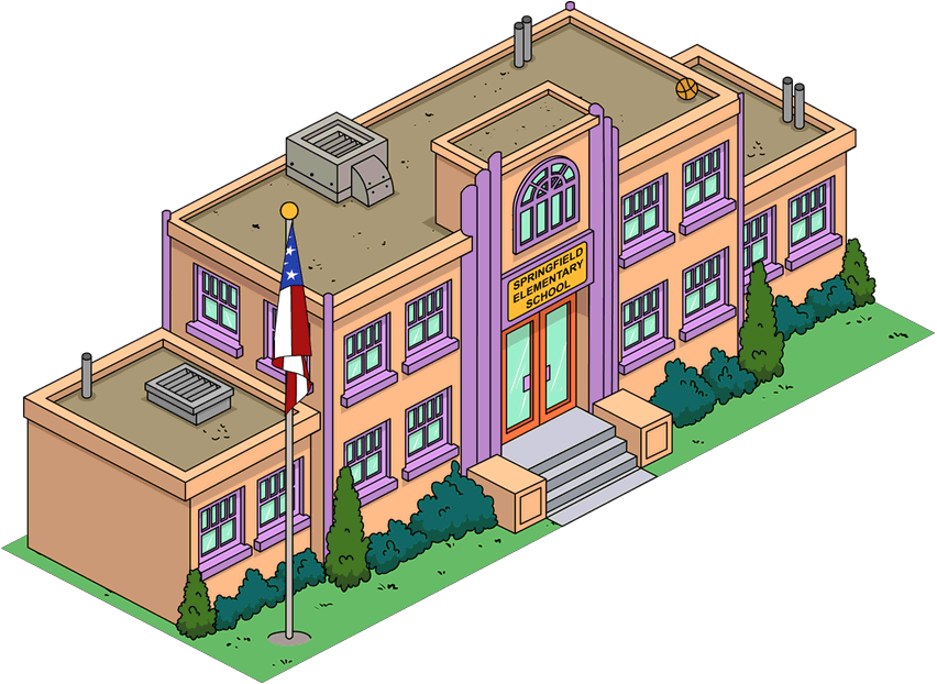 Springfield Elementary The Simpsons Tapped Out Wiki (852x622), Png Download