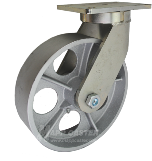 10" X 3" Cast Iron Wheel P71 Swivel Caster (560x560), Png Download