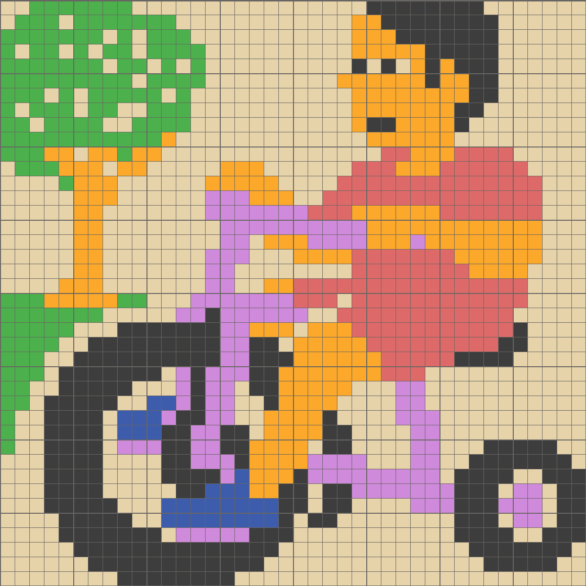 Solution For Color Crossme Level (1200x1200), Png Download