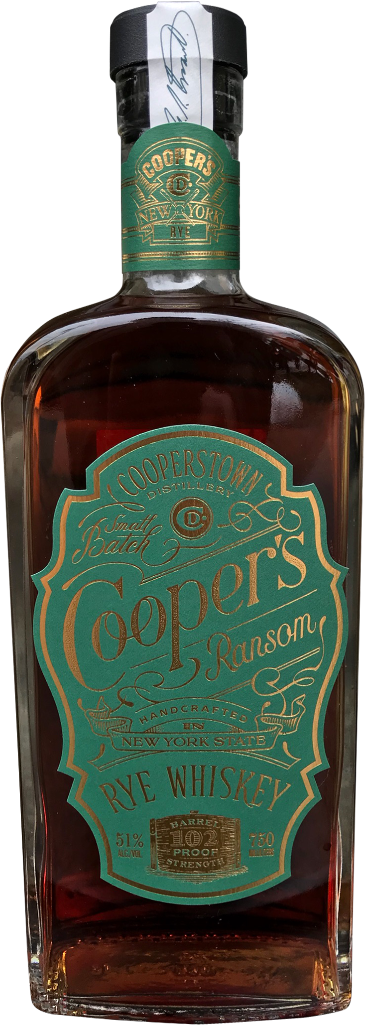 Cooperstown Distillery Cooper's Ransom Rye Whiskey (775x2114), Png Download