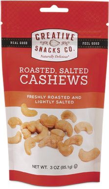Roasted, Salted Cashews - Creative Snacks Trail Mix (405x390), Png Download