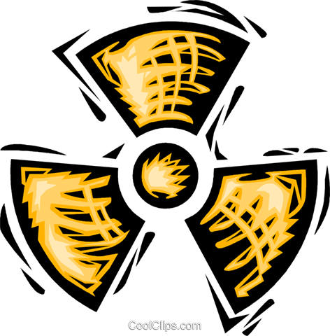 Radiation Symbol Royalty Free Vector Clip Art Illustration - Период Полураспада Радиоактивного Изотопа 80 Сут (472x480), Png Download