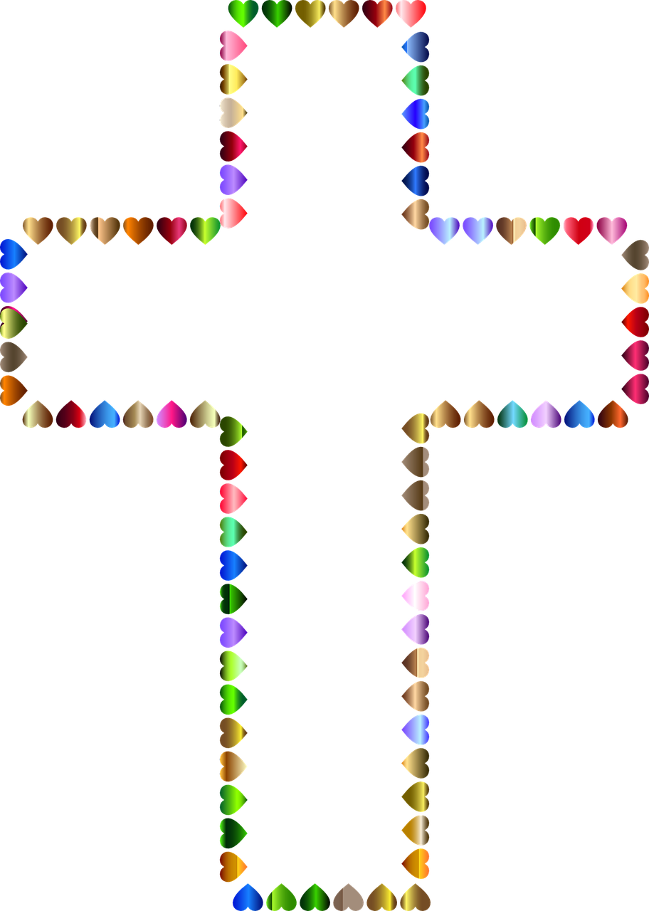 Colorful Prismatic Chromatic Transparent Image - Hd Cross Png Colorful (912x1280), Png Download