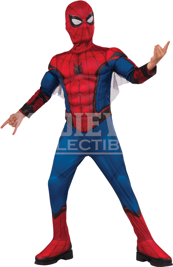Kids Deluxe Spider Man Homecoming Costume - Spiderman Homecoming Costume For Kids (850x850), Png Download