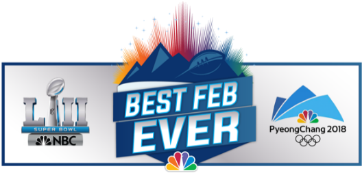 Nbc Celebrates “best Feb Ever” With Super Bowl Lii - Nbc Pyeongchang 2018 Olympic Pin (572x312), Png Download