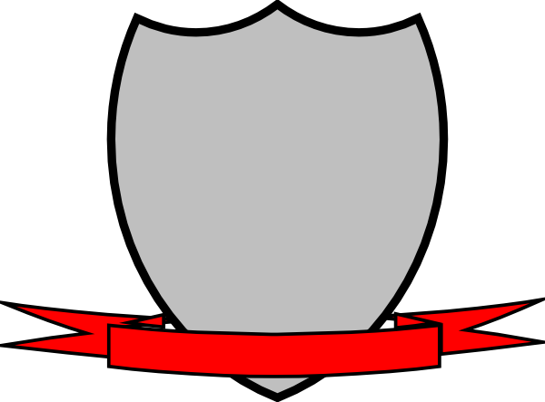 Png Transparent Library Shield Ribbon Clip Art At Clker - Shield With Ribbon Vector (600x443), Png Download