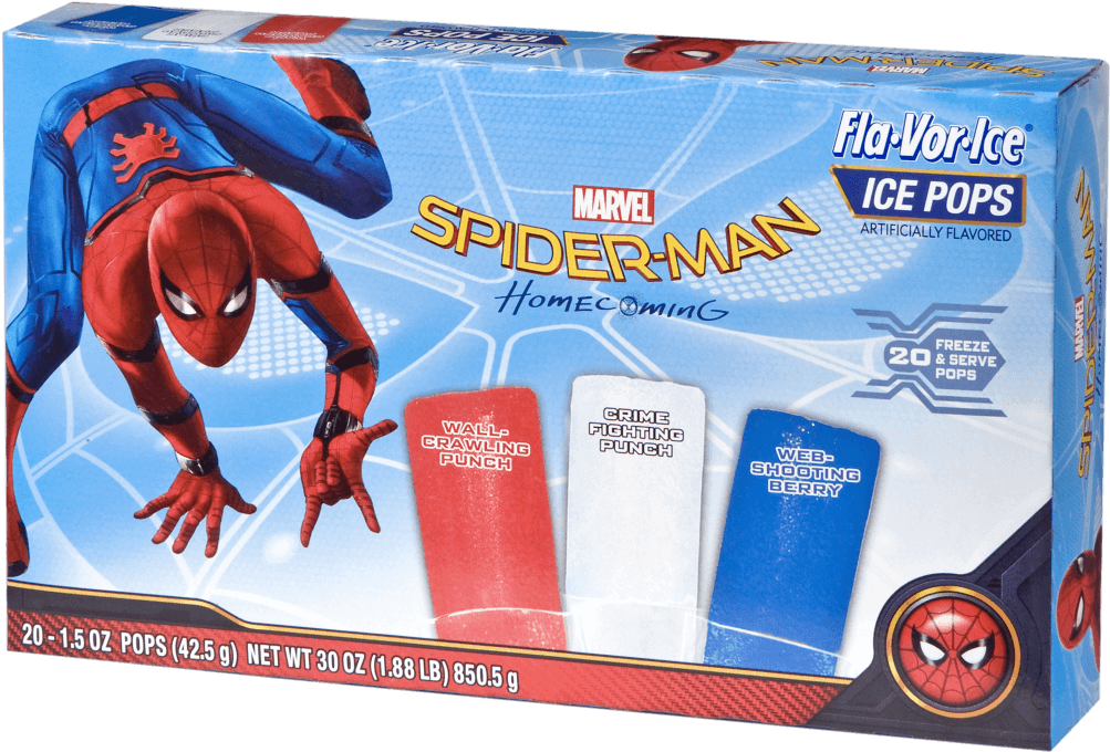 Fla Vor Ice Spider Man Ice Pops - Fla-vor-ice (1024x698), Png Download