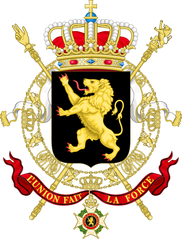 State Coat Of Arms Of Belgium - National Emblem Of Belgium (586x767), Png Download