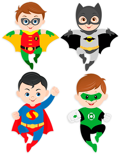 Cartoon Superhero Flying Png - Super Heroes Infantiles (388x500), Png Download
