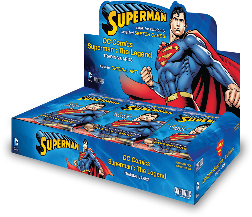 Dc Comics Superman - Box Of Trading Cards (1000x932), Png Download