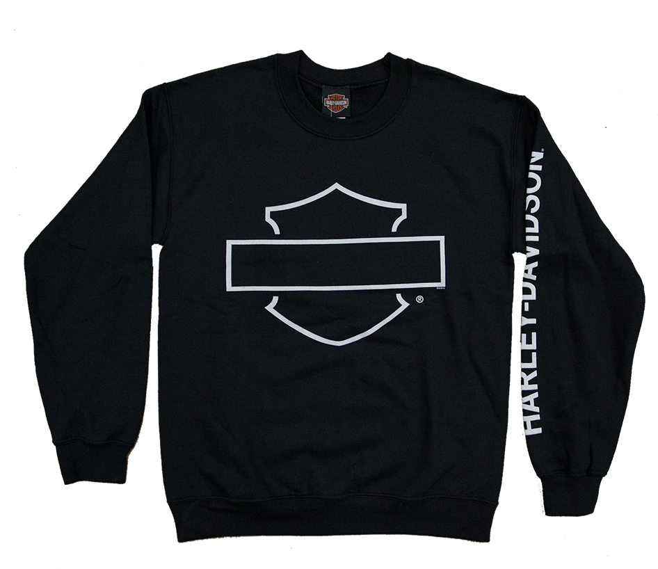 Harley-davidson Blank Bar & Shield Crew Neck - Hoodie (960x960), Png Download
