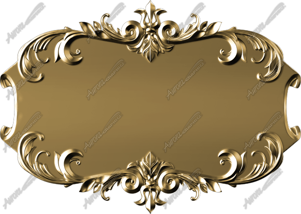 Filigree Sign Blank - Brass (600x428), Png Download