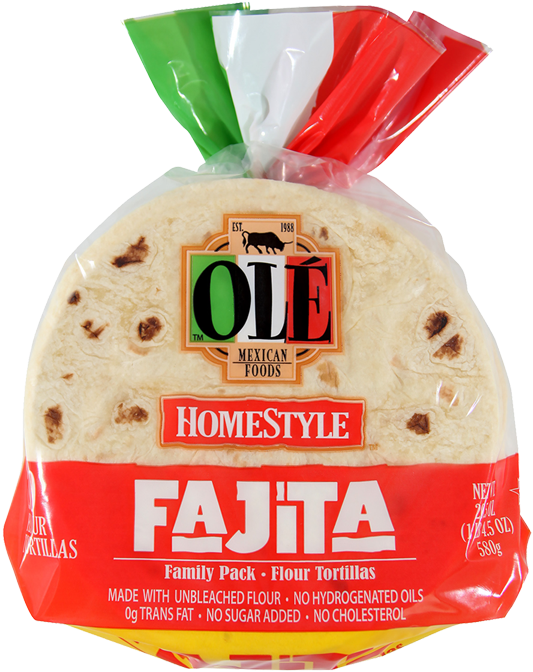 Fajita Flour Tortillas - Ole Corn Tortillas - 72 Count, 66 Oz Bag (712x882), Png Download