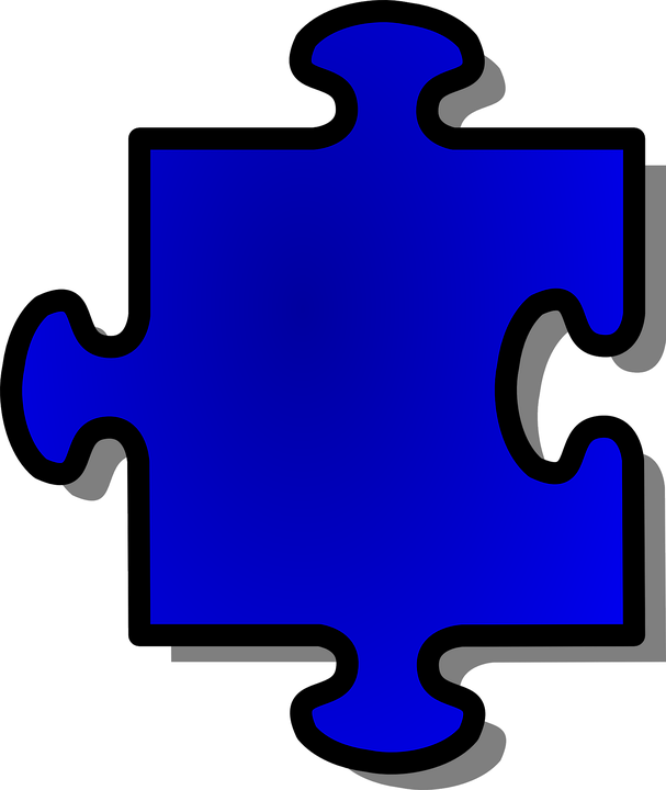 Jigsaw, Puzzle, Piece, Single, Game, Blue, Join, Solve - Puzzle Pieces Clip Art (607x720), Png Download