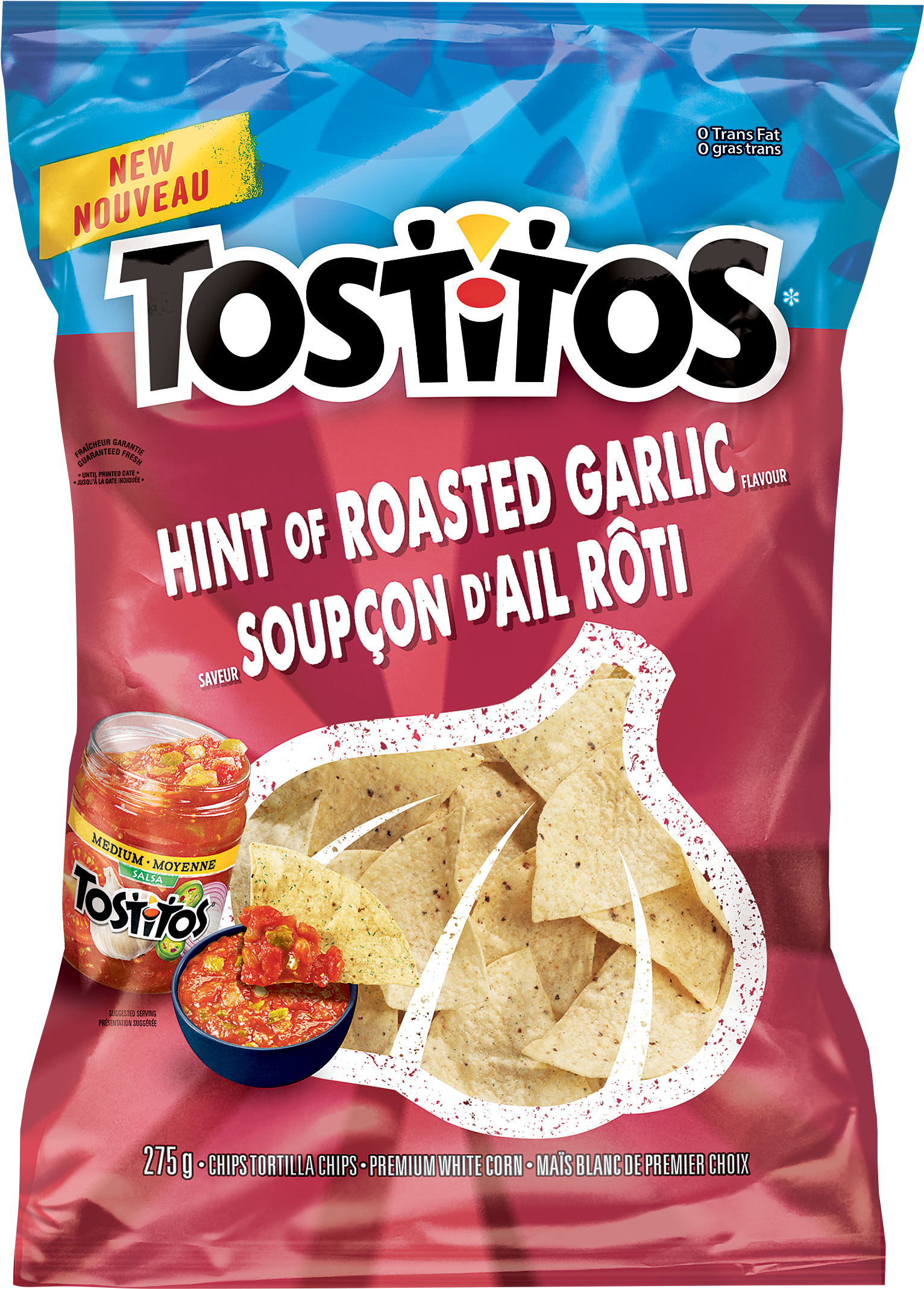 Tostitos® Hint Of Roasted Garlic Tortilla Chips - Tostitos Roasted Garlic Chips (1706x2258), Png Download