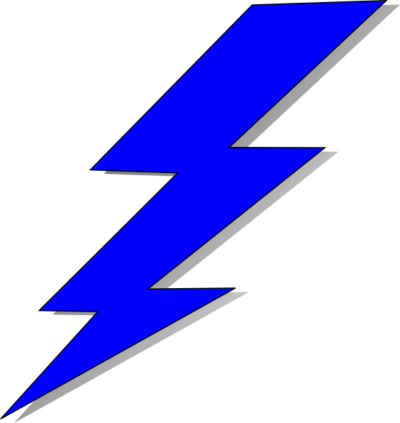 Lightening Bolt Clip Art At Clipart Library - Blue And Yellow Lightning Bolt (564x596), Png Download
