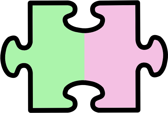 Puzzle Piece - Outline Of Puzzle Piece (596x402), Png Download