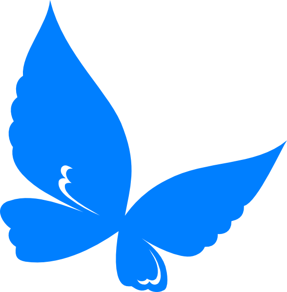 Butterfly Clip Art At Clker Com Vector - Butterfly Clip Art Blue (588x599), Png Download