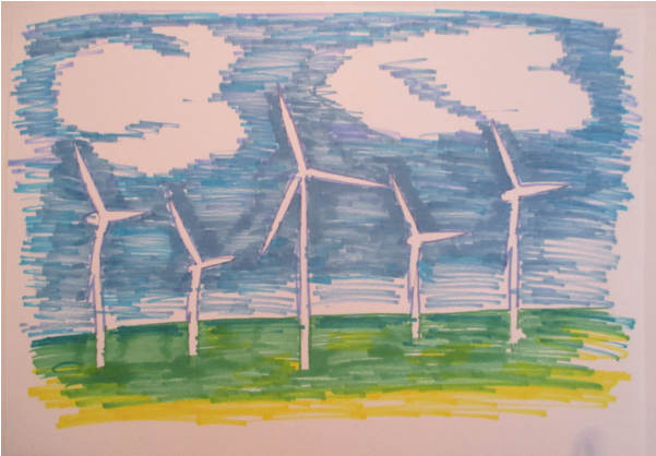 Wind Power - Painting (600x600), Png Download