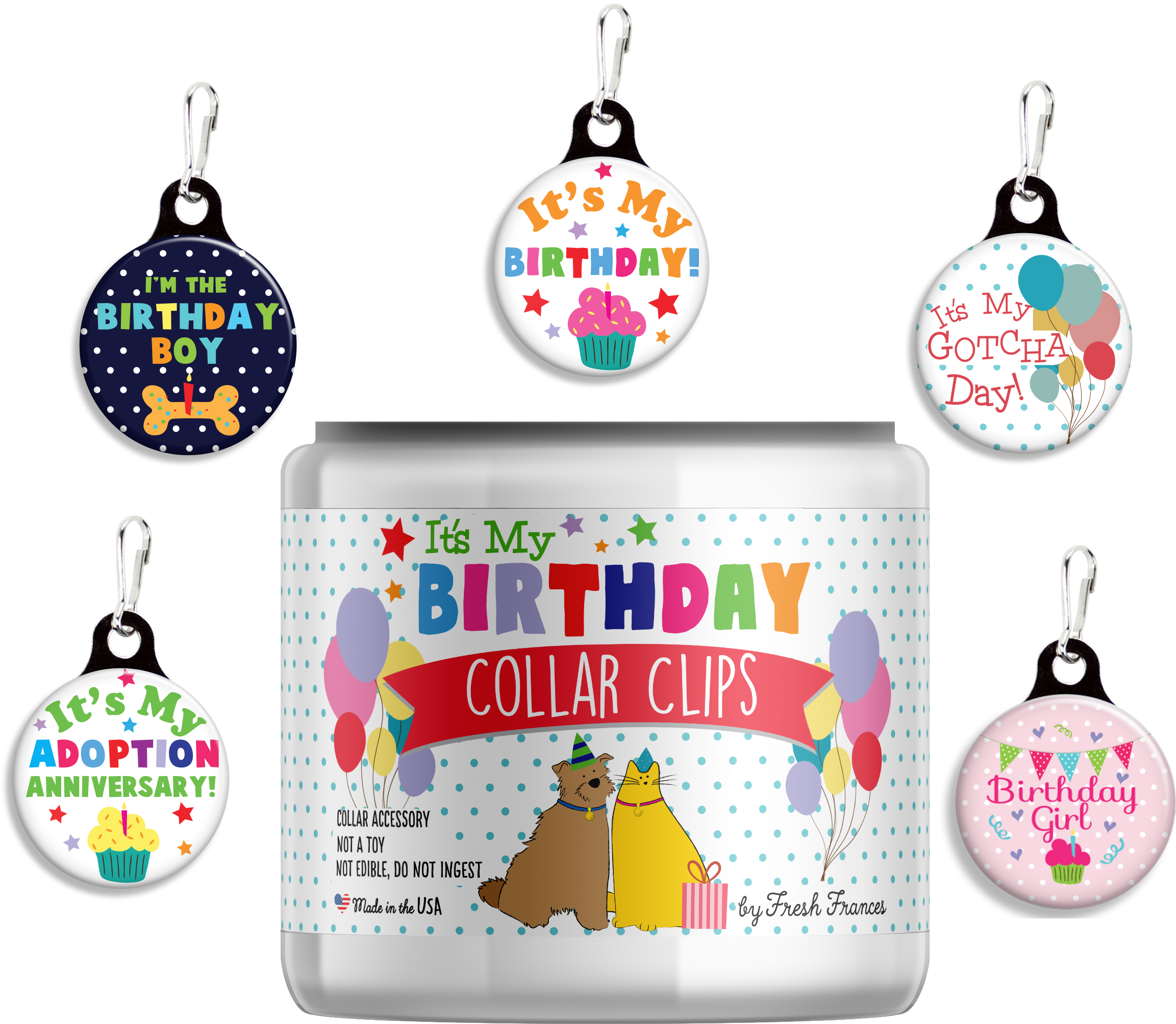 New Birthday Collar Clips With Jar V=1494541399 - Cross-stitch (2400x2098), Png Download
