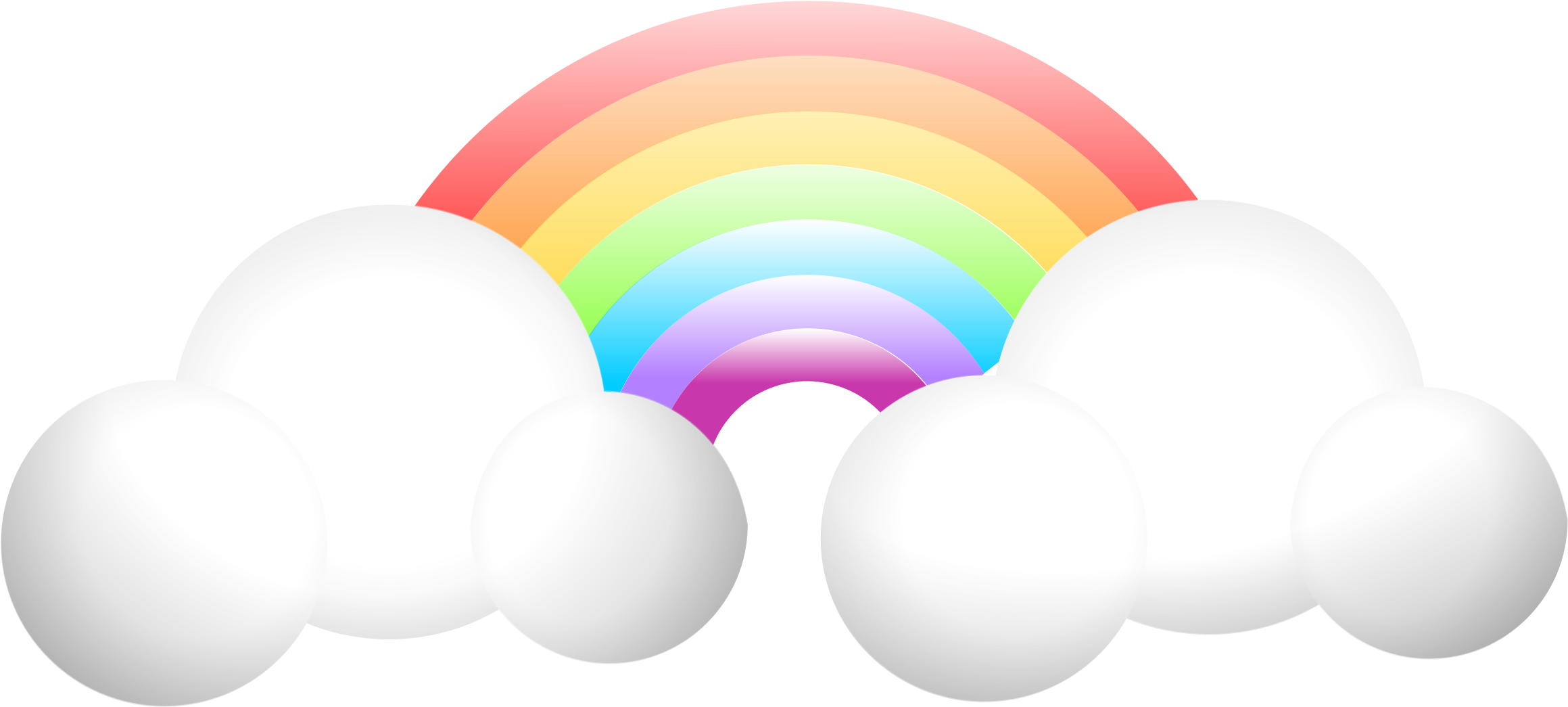 Rainbow Clouds Rain Weather Sky Rainbow Ra - Rainbow Clip Art (680x340), Png Download