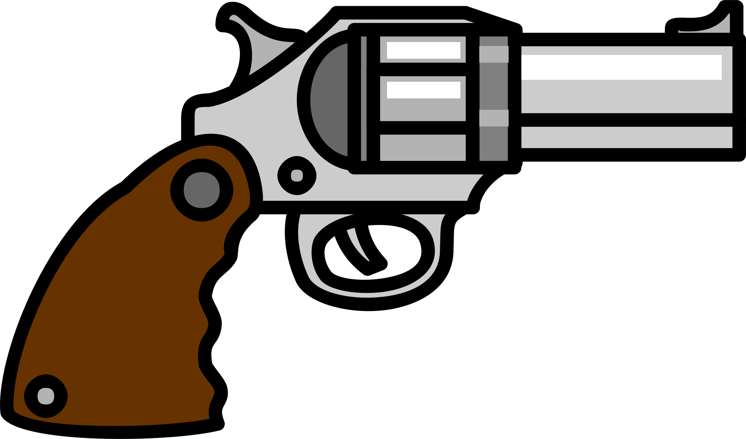 Icons Png Free And - Cartoon Revolver (2400x1413), Png Download