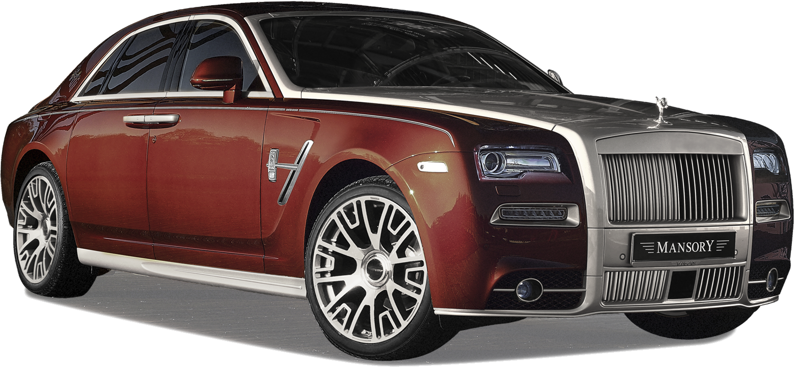 Red Rolls Royce Png Image Background - Rolls Royce Ghost Png (1024x467), Png Download