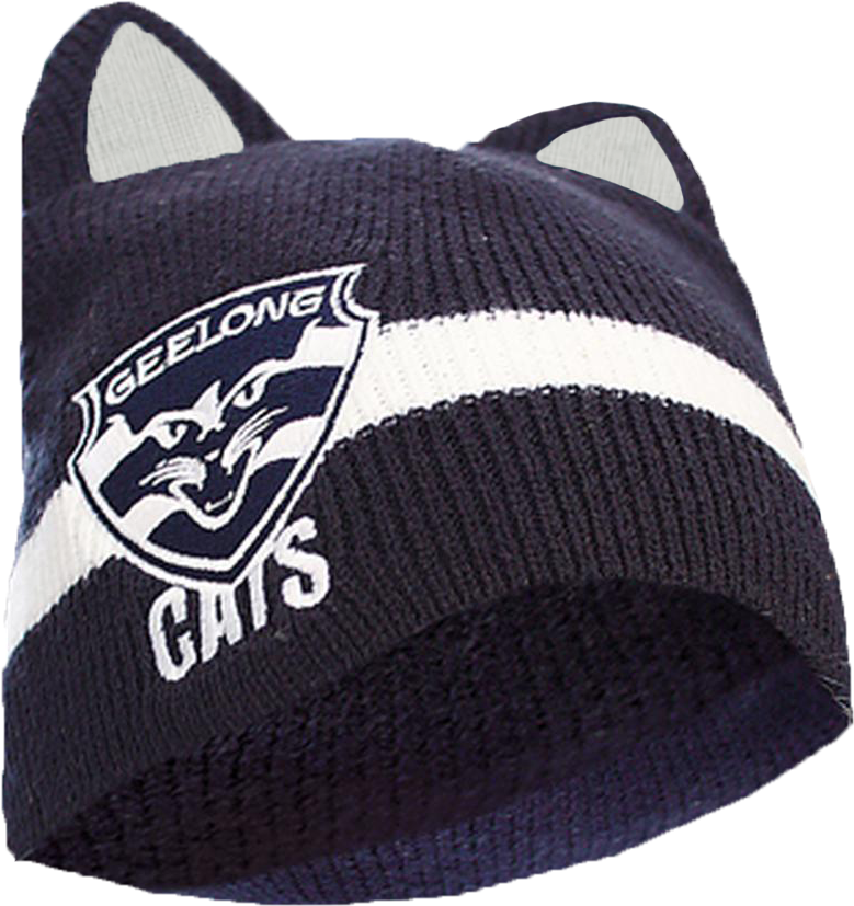 Geelong Cats Ear Beanie - Geelong Cats Baby Clothes (1000x1000), Png Download