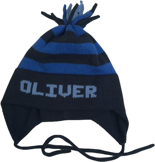 Personalized Monogrammed Knit Earflap Hat (640x640), Png Download