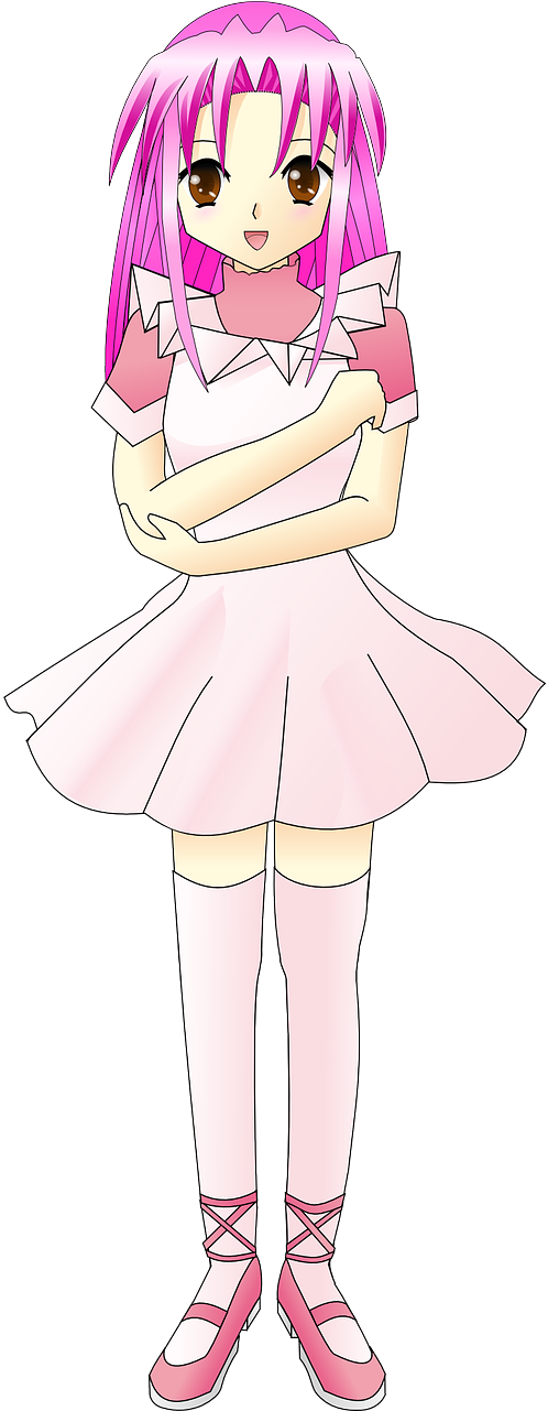 Anime Clipart Woman Png - Pink Hair Girl Clipart - Free Transparent PNG ...