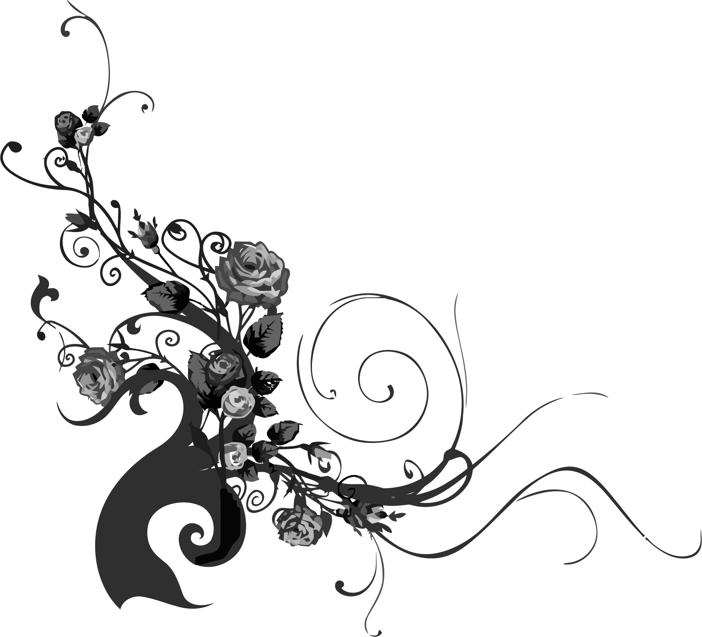 This Free Icons Png Design Of Rose Floral Flourish (2302x2089), Png Download