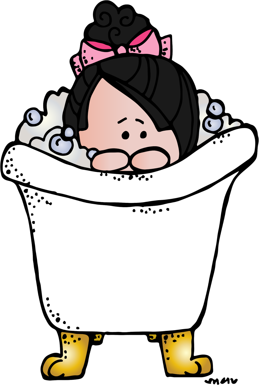 Picture Stock Bubble Bath Clipart - Melonheadz Shower (1076x1600), Png Download