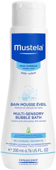 Mustela Bebe Multi-sensory Bubble Bath 200ml Exp - Mustela Bébé Multi-sensory Bubble Bath - Normal Skin (700x700), Png Download